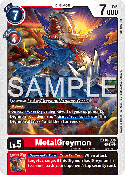 (008) Digimon TCG Sinister Order Single: MetalGreymon (EX10-008)  Rare