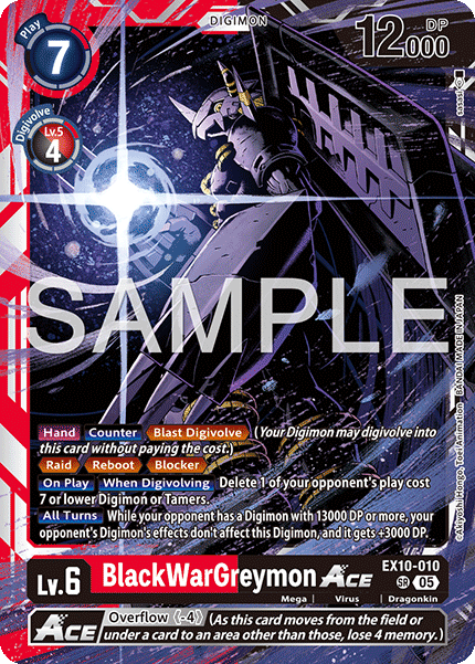 (010) Digimon TCG Sinister Order Single: BlackWarGreymon Ace (EX10-010) (V.3)  Alternative Art