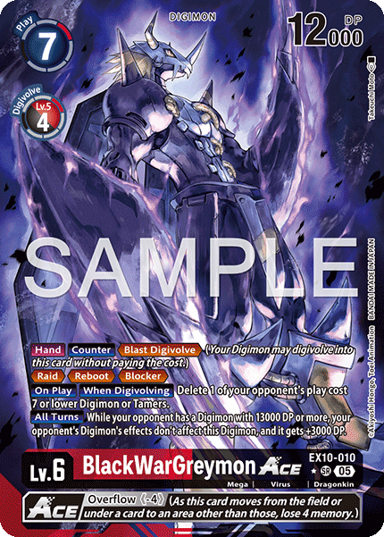 (010) Digimon TCG Sinister Order Single: BlackWarGreymon Ace (EX10-010) (V.2)  Alternative Art