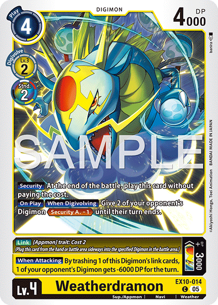 (014) Digimon TCG Sinister Order Single: Weatherdramon (EX10-014) (V.1)  Common