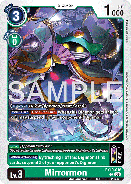 (016) Digimon TCG Sinister Order Single: Mirrormon (EX10-016) (V.1)  Common