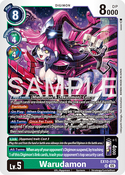 (019) Digimon TCG Sinister Order Single: Warudamon (EX10-019) (V.1)  Super Rare