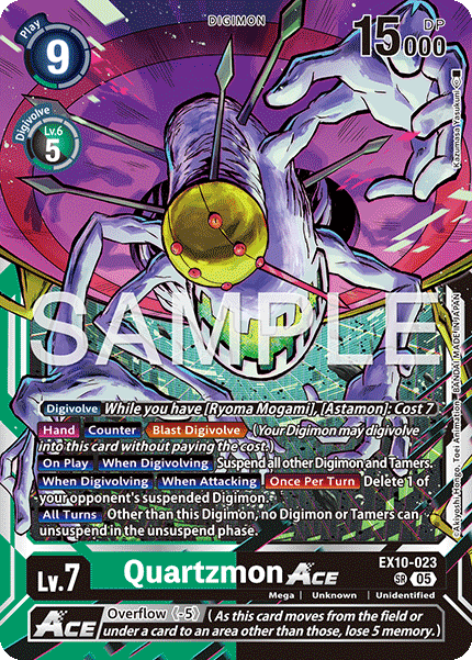 (023) Digimon TCG Sinister Order Single: Quartzmon Ace (EX10-023) (V.1)  Super Rare