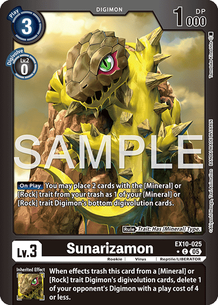 (025) Digimon TCG Sinister Order Single: Sunarizamon (EX10-025) (V.2)  Alternative Art
