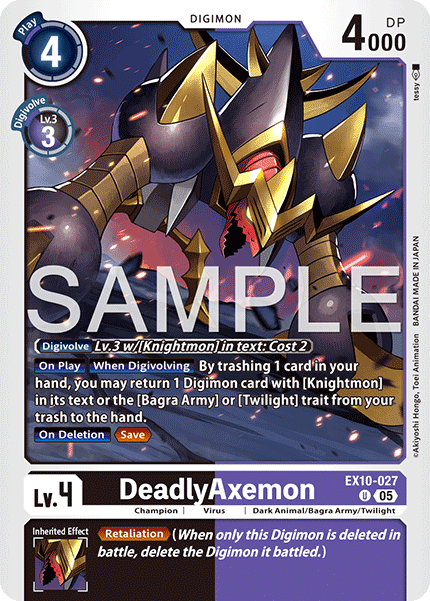 (027) Digimon TCG Sinister Order Single: DeadlyAxemon (EX10-027) (V.1)  Uncommon