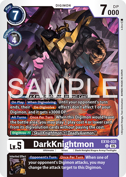 (031) Digimon TCG Sinister Order Single: DarkKnightmon (EX10-031) (V.1)  Uncommon