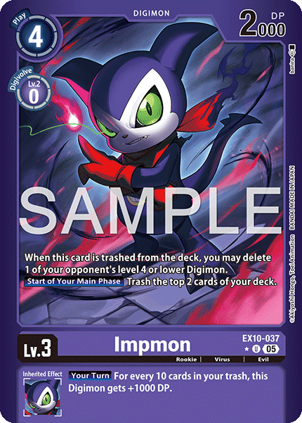 (037) Digimon TCG Sinister Order Single: Impmon (EX10-037) (V.2)  Alternative Art