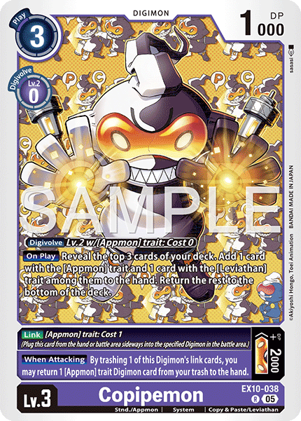 (038) Digimon TCG Sinister Order Single: Copipemon (EX10-038)  Rare