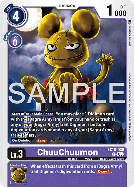 (039) Digimon TCG Sinister Order Single: ChuuChuumon (EX10-039) (V.1)  Common