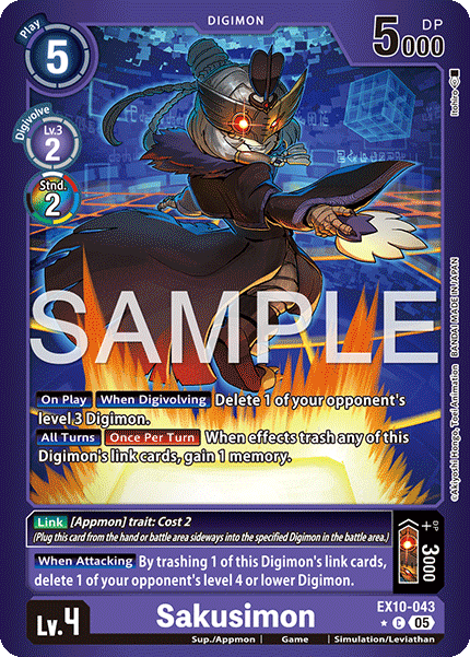 (043) Digimon TCG Sinister Order Single: Sakusimon (EX10-043) (V.2)  Alternative Art