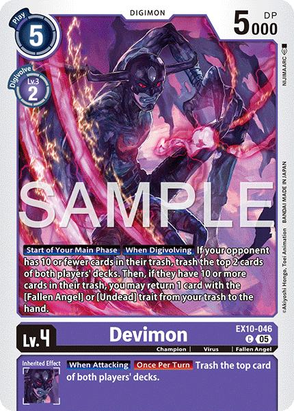 (046) Digimon TCG Sinister Order Single: Devimon (EX10-046) (V.1)  Common