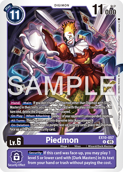 (057) Digimon TCG Sinister Order Single: Piedmon (EX10-057) (V.1)  Rare