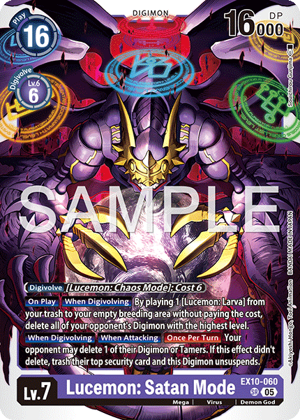 (060) Digimon TCG Sinister Order Single: Lucemon: Satan Mode (EX10-060) (V.1)  Super Rare