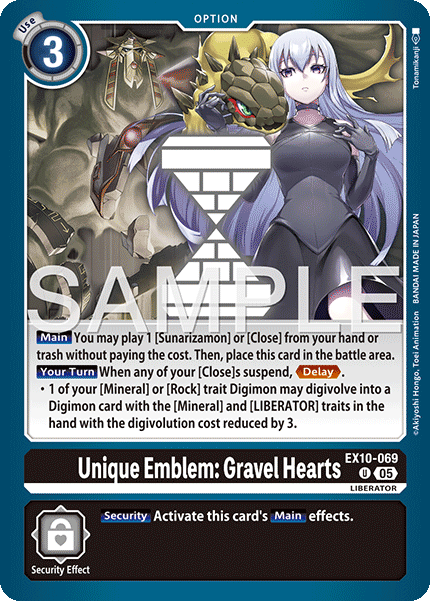 (069) Digimon TCG Sinister Order Single: Unique Emblem: Gravel Hearts (EX10-069) (V.1)  Uncommon