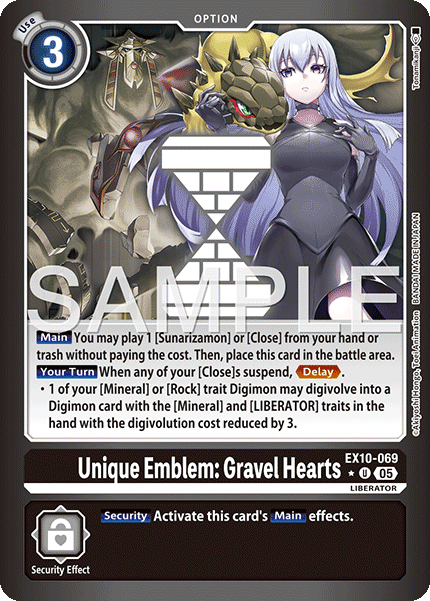 (069) Digimon TCG Sinister Order Single: Unique Emblem: Gravel Hearts (EX10-069) (V.2)  Alternative Art