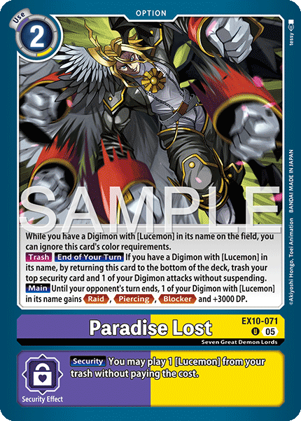 (071) Digimon TCG Sinister Order Single: Paradise Lost (EX10-071) (V.1)  Uncommon