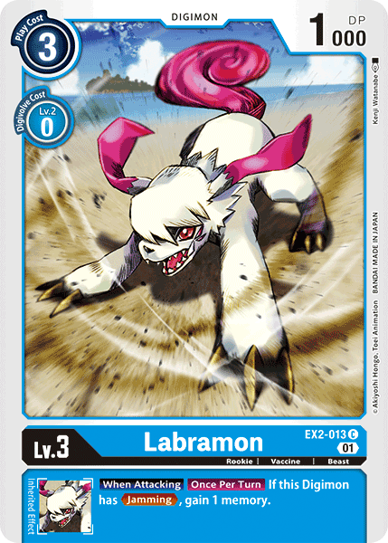 (013) Digimon TCG Digital Hazard Single: Labramon (EX2-013)  Common