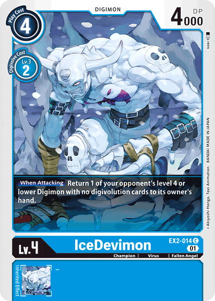 (014) Digimon TCG Digital Hazard Single: IceDevimon (EX2-014)  Common