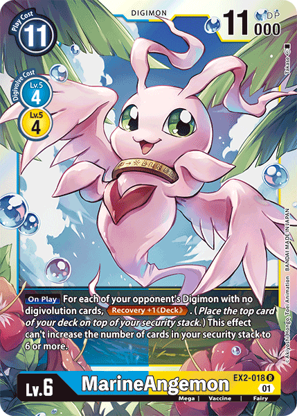 (018) Digimon TCG Digital Hazard Single: MarineAngemon (EX2-018) (V.1)  Rare