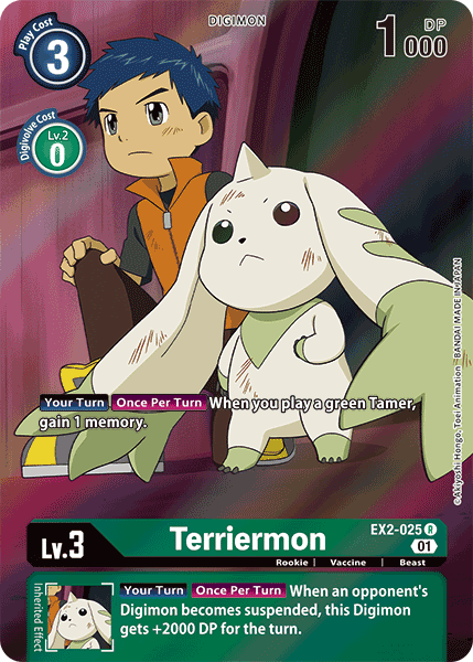 (025) Digimon TCG Digital Hazard Single: Terriermon (EX2-025) (V.2)  Alternative Art