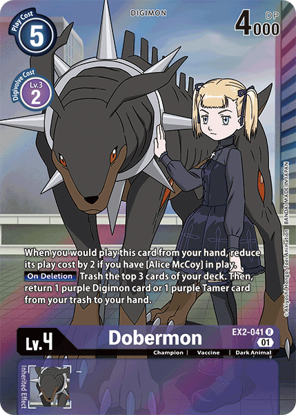 (041) Digimon TCG Digital Hazard Single: Dobermon (EX2-041) (V.2)  Alternative Art