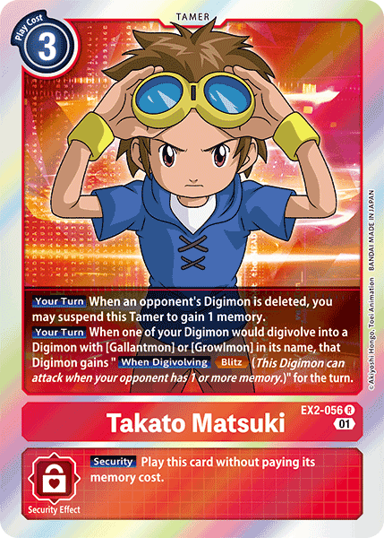 (056) Digimon TCG Digital Hazard Single: Takato Matsuki (EX2-056) (V.1)  Rare