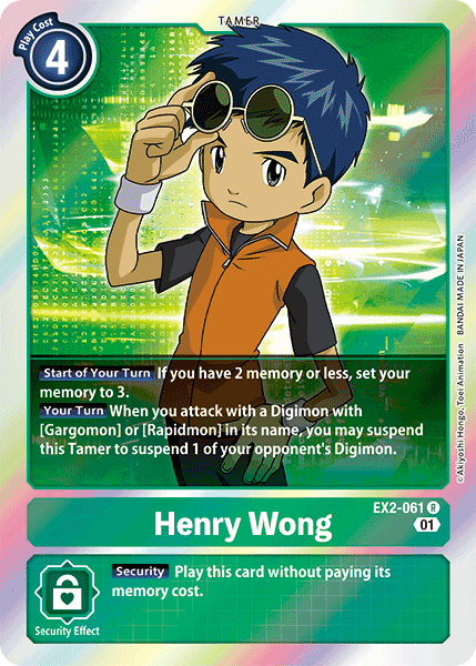 (061) Digimon TCG Digital Hazard Single: Henry Wong (EX2-061) (V.1)  Rare