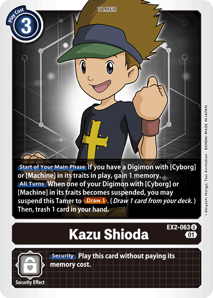 (063) Digimon TCG Digital Hazard Single: Kazu Shioda (EX2-063)  Uncommon