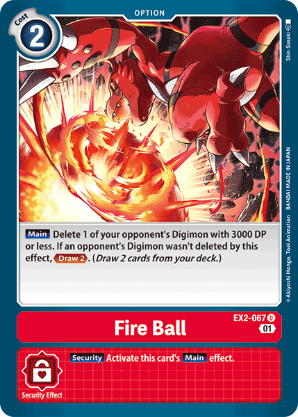 (067) Digimon TCG Digital Hazard Single: Fire Ball (EX2-067)  Uncommon