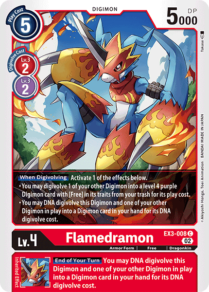 (008) Digimon TCG Draconic Roar Single: Flamedramon (EX3-008)  Common
