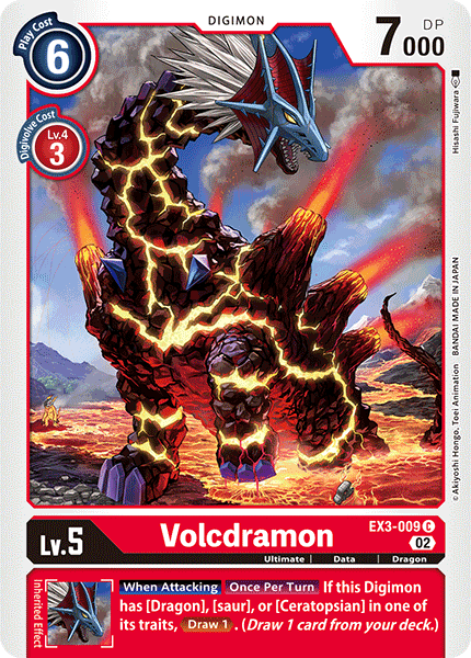 (009) Digimon TCG Draconic Roar Single: Volcdramon (EX3-009)  Common