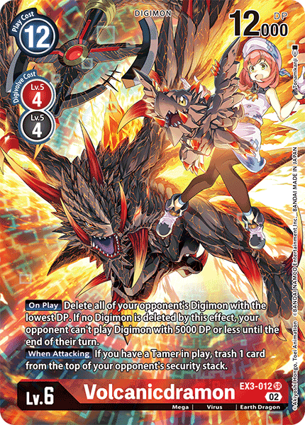 (012) Digimon TCG Draconic Roar Single: Volcanicdramon (EX3-012) (V.2)  Alternative Art