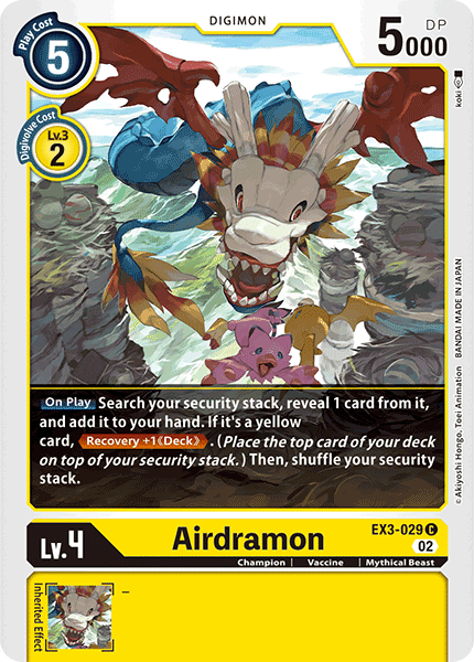 (029) Digimon TCG Draconic Roar Single: Airdramon (EX3-029)  Common