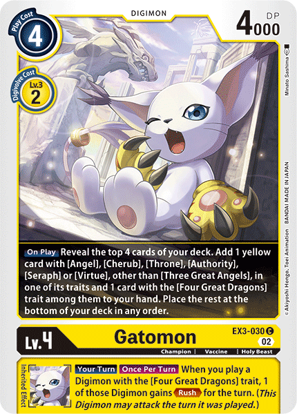 (030) Digimon TCG Draconic Roar Single: Gatomon (EX3-030)  Common