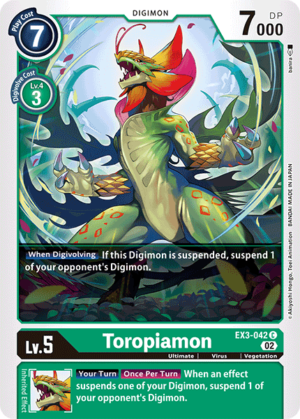 (042) Digimon TCG Draconic Roar Single: Toropiamon (EX3-042)  Common