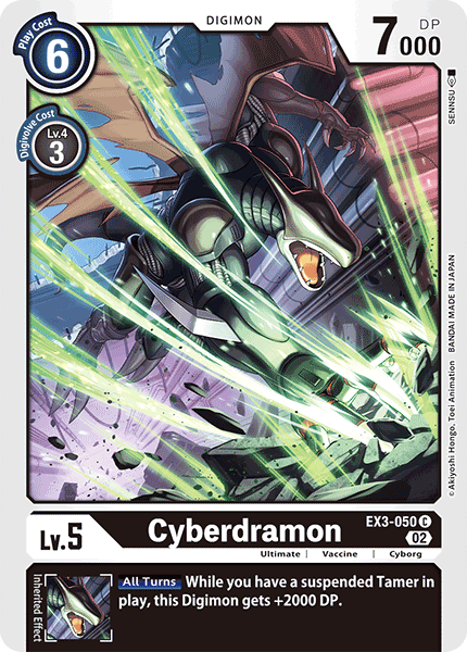 (050) Digimon TCG Draconic Roar Single: Cyberdramon (EX3-050)  Common