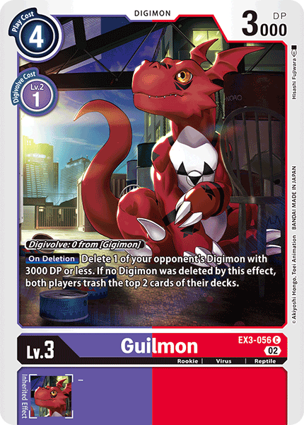 (056) Digimon TCG Draconic Roar Single: Guilmon (EX3-056)  Common