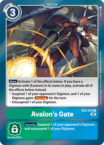 (070) Digimon TCG Draconic Roar Single: Avalon's Gate (EX3-070)  Rare