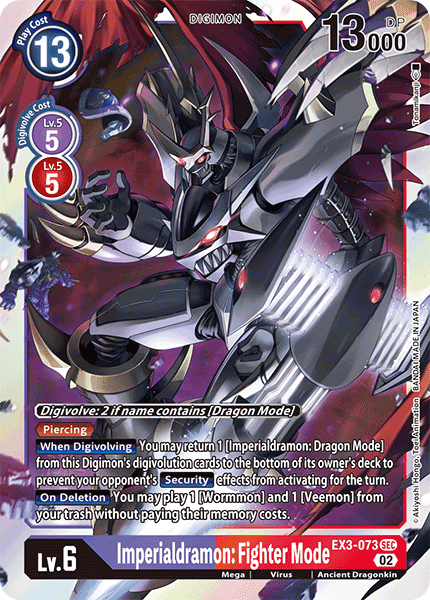 (073) Digimon TCG Draconic Roar Single: Imperialdramon: Fighter Mode (EX3-073) (V.1)  Secret Rare
