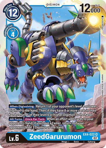 (022) Digimon TCG Alternative Being Single: ZeedGarurumon (EX4-022) (V.1)  Super Rare