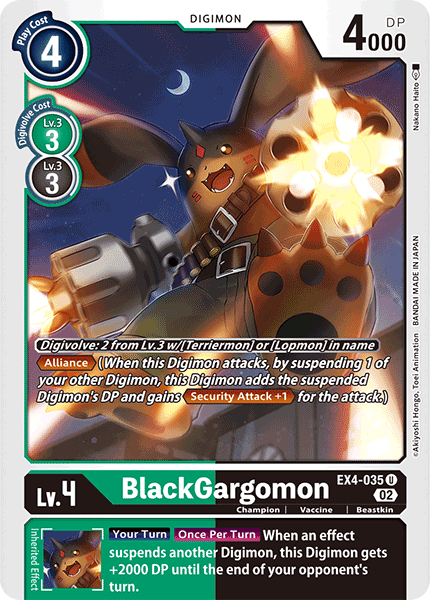 (035) Digimon TCG Alternative Being Single: BlackGargomon (EX4-035)  Uncommon