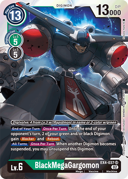 (037) Digimon TCG Alternative Being Single: BlackMegaGargomon (EX4-037) (V.1)  Super Rare