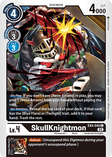 (040) Digimon TCG Alternative Being Single: SkullKnightmon (EX4-040)  Common