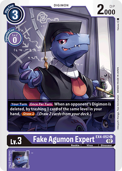 (052) Digimon TCG Alternative Being Single: Fake Agumon Expert (EX4-052)  Common