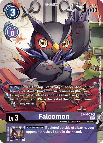 (053) Digimon TCG Alternative Being Single: Falcomon (EX4-053) (V.2)  Alternative Art