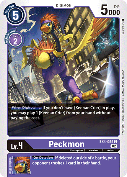 (055) Digimon TCG Alternative Being Single: Peckmon (EX4-055)  Common