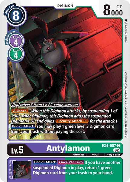 (057) Digimon TCG Alternative Being Single: Antylamon (EX4-057)  Common