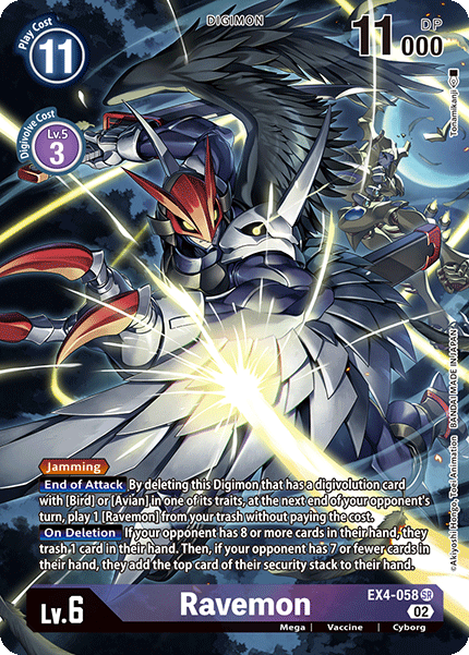 (058) Digimon TCG Alternative Being Single: Ravemon (EX4-058) (V.2)  Alternative Art