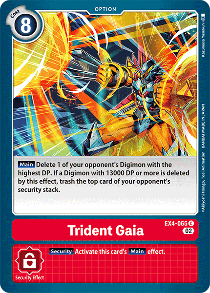 (065) Digimon TCG Alternative Being Single: Trident Gaia (EX4-065)  Common