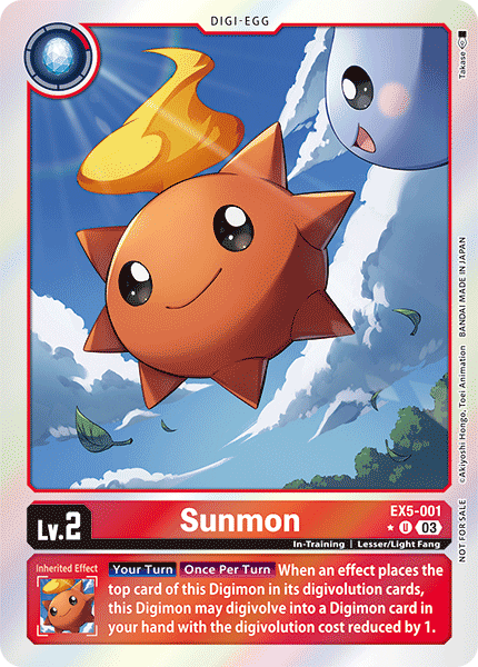 (001) Digimon TCG Animal Colosseum Single: Sunmon (EX5-001) (V.2)  Uncommon